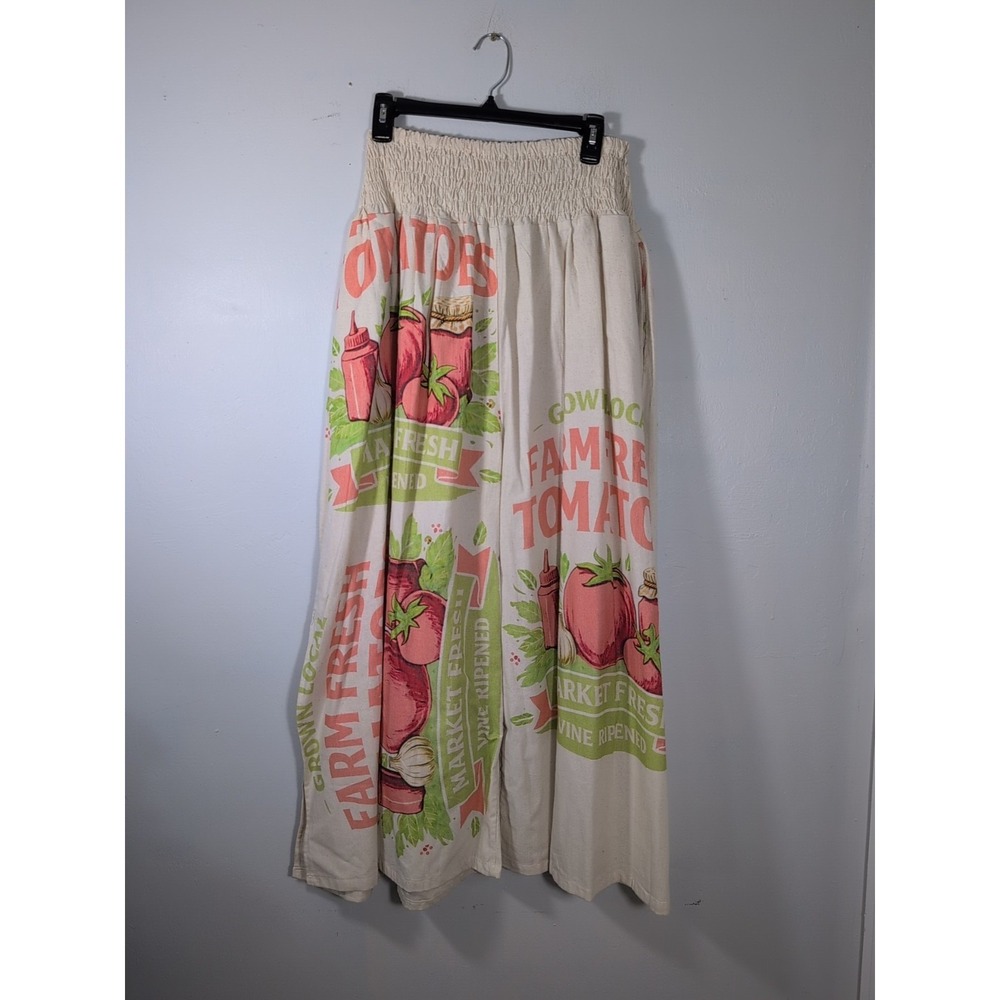 Flour Sack Cotton Wide Leg Tomato Pants Garden Hippie Cottage Core Boho OSFA New